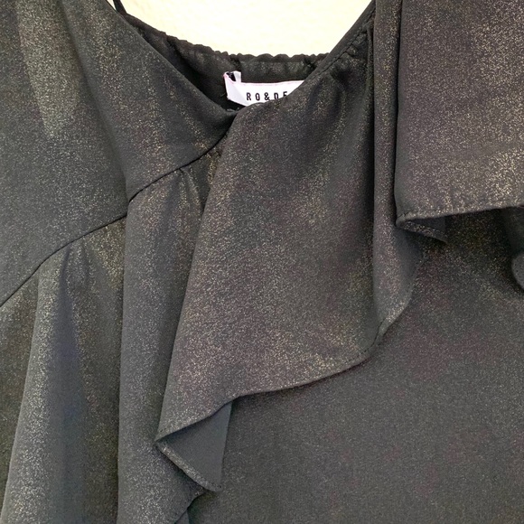 RO&DE Black & Gold Ruffled Top - Picture 5 of 6